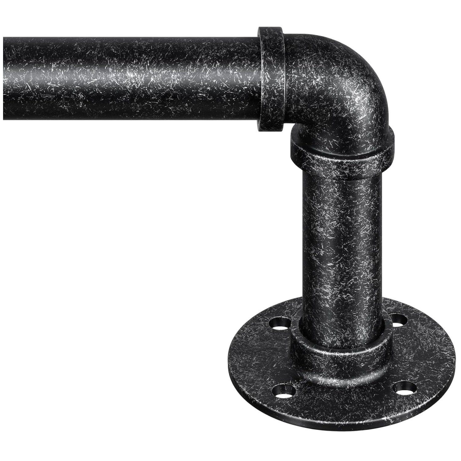 1 Inch Vintage Black Curtain Rod, 66″-120″ Industrial Design