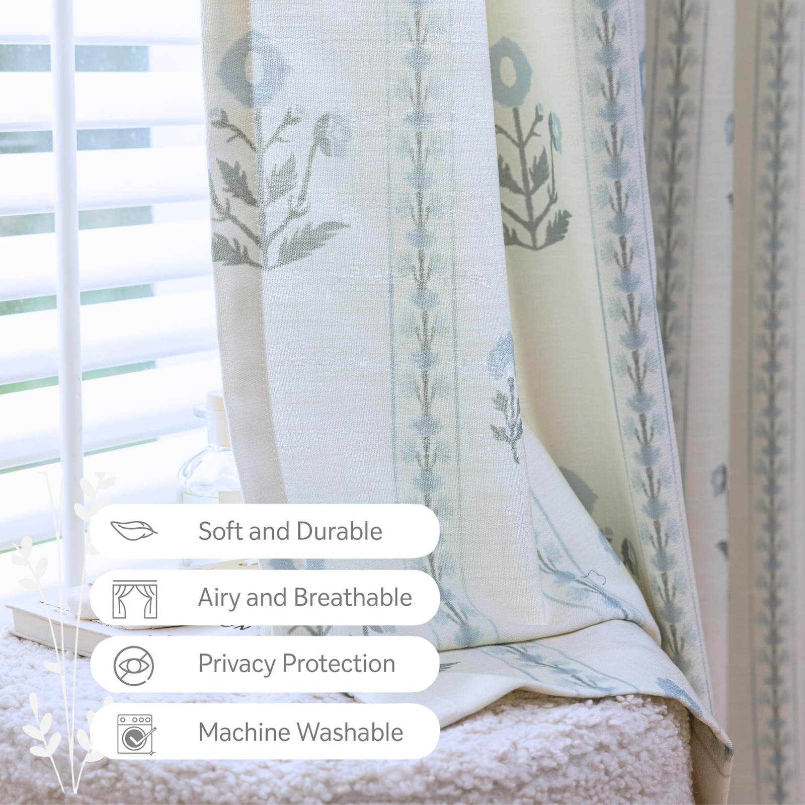 DrapePalette – Linen Blend Pinch Pleated Curtains 96 Inches Long for Living