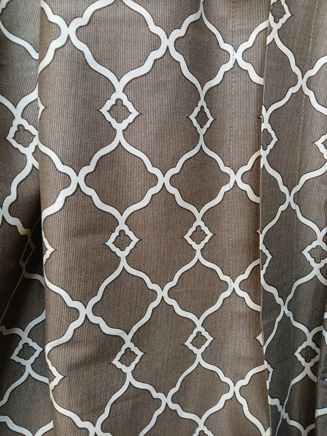2 Waverly Home Classics Curtain Panel Drape Lattice Cream Brown Cotton 42×84