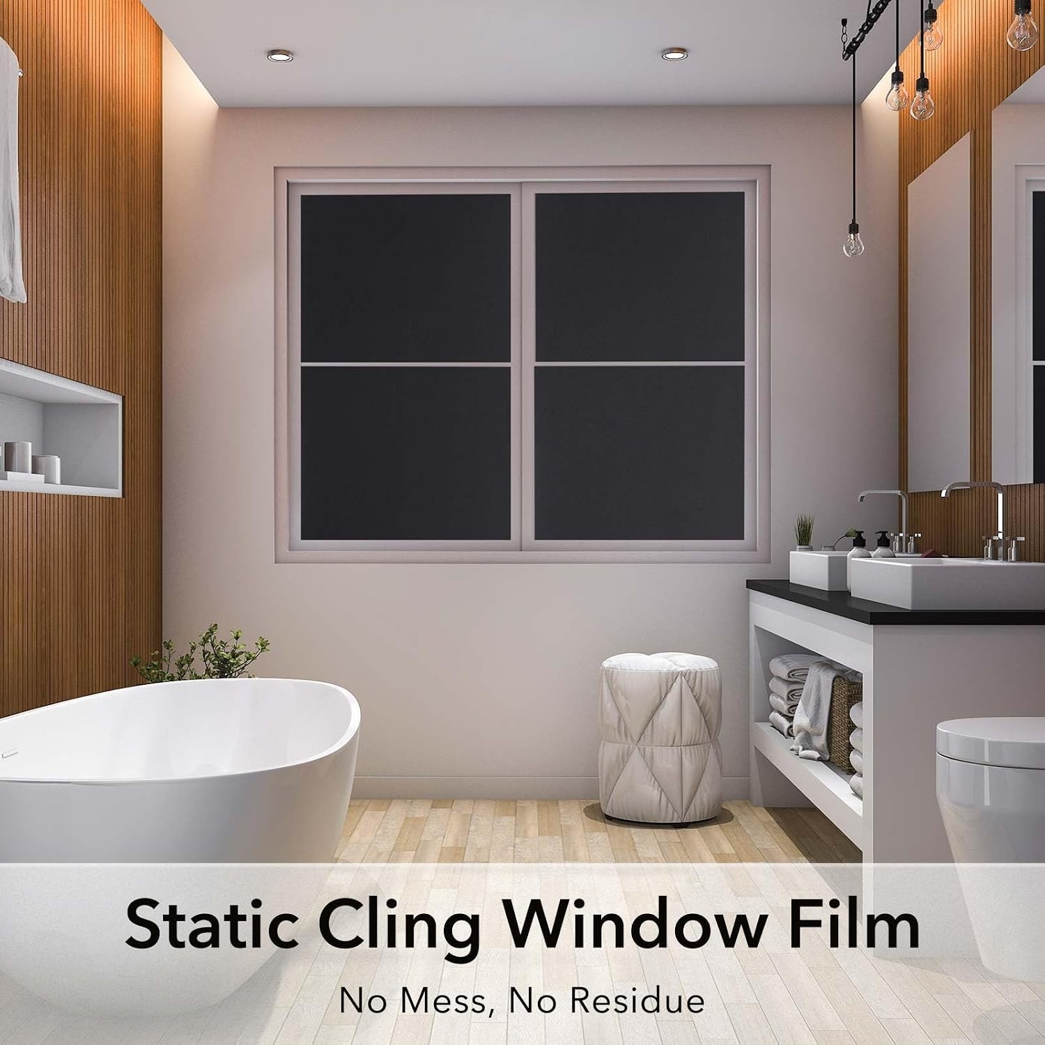 Blackout Film – 23.6×78.7 Inch, Static Cling, Darkens Room Windows