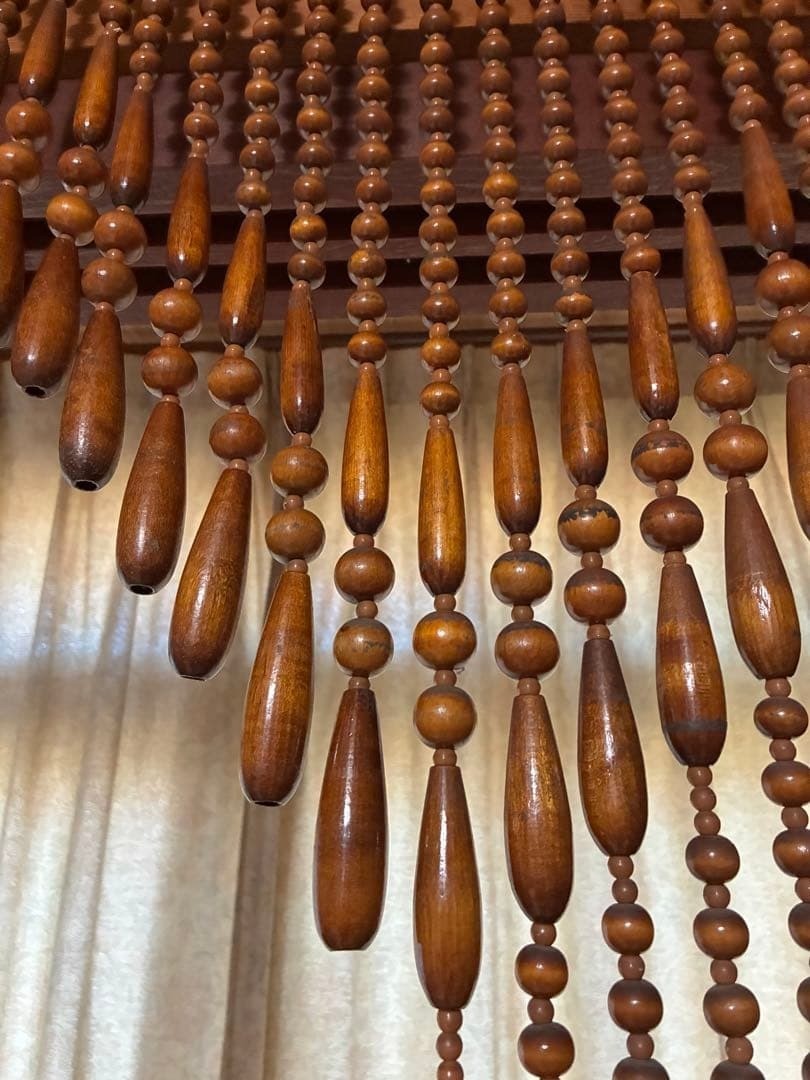 Vintage Noren Tama-Sudare Wooden Bead Curtain W80×H120cm Interior Japan Retro