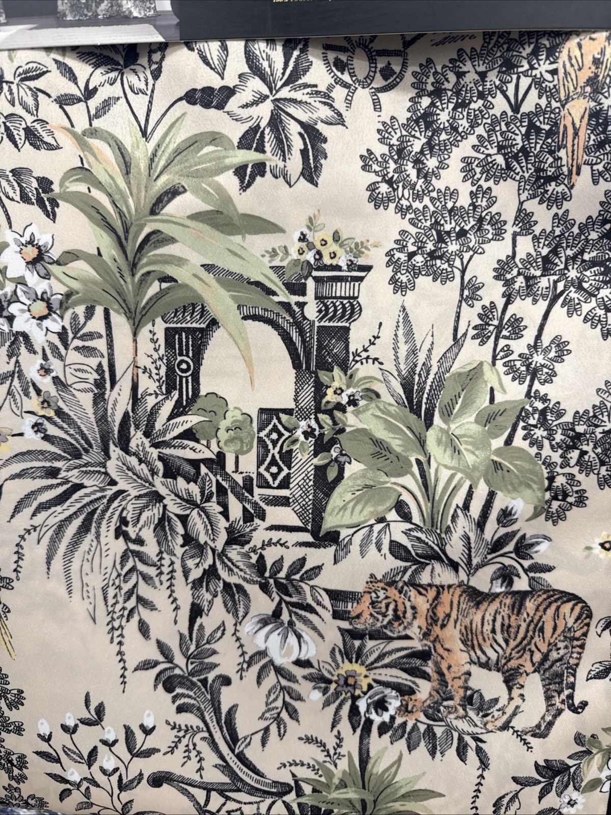 (2) EnVogue Jungle Asian Tiger Bird Back Tab Window Panels 84” New~