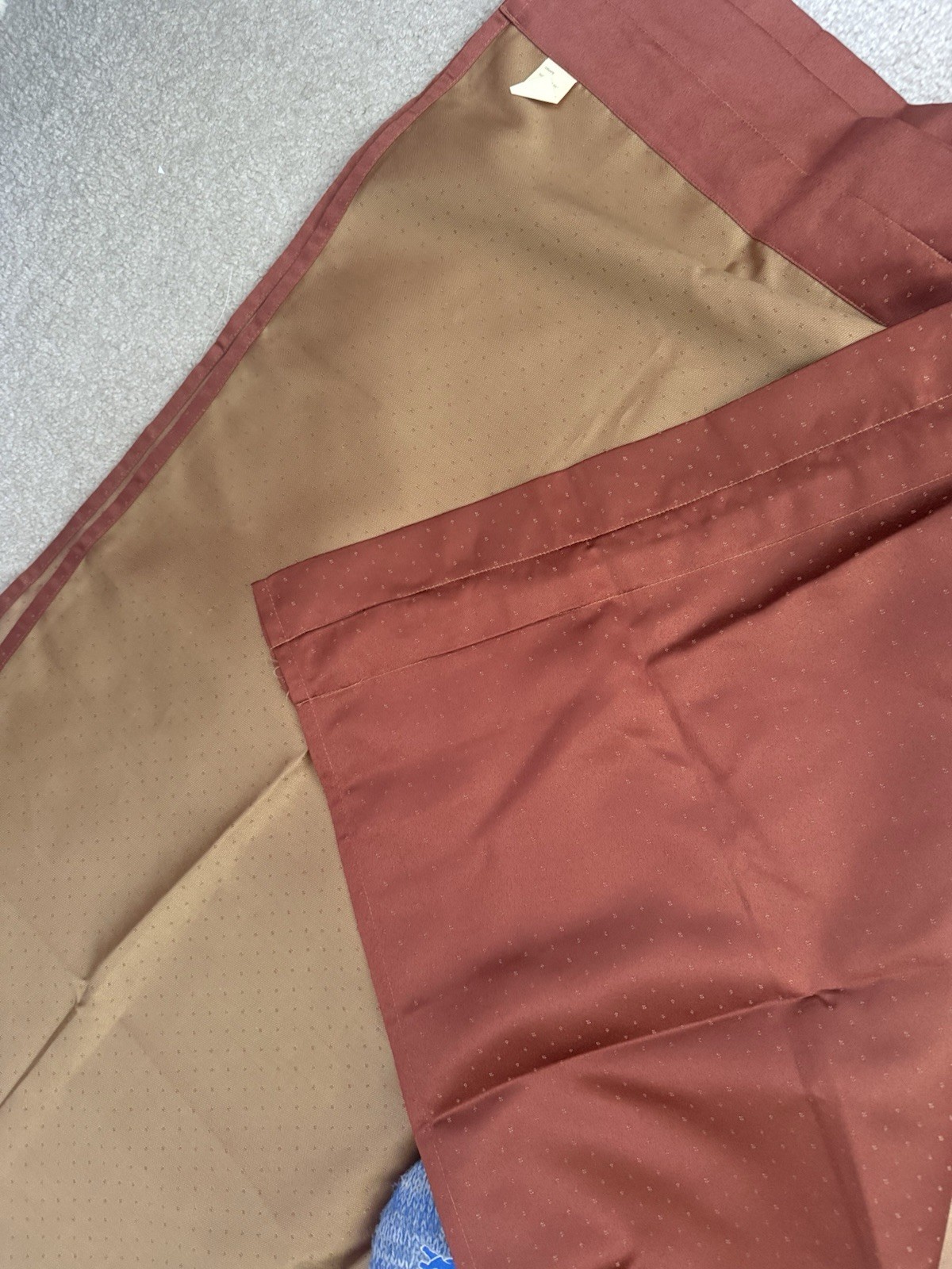 10 PC ELEGANT CURTAIN DRAPE SET 4 PANELS 4 VALANCES 4 TIEBACKS RUST GOLD JACQUAR