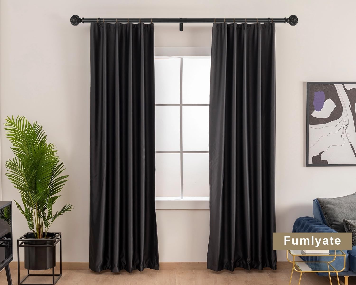 Heavy Duty Adjustable Curtain Rod Window Drapery Hardware Solid Metal Bracket