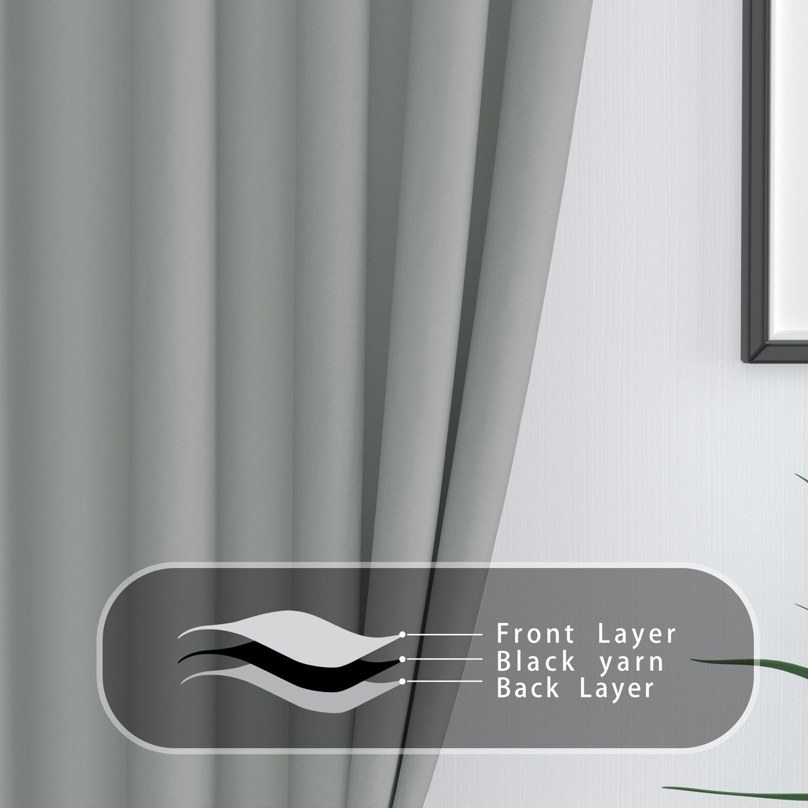 Light Grey Room Darkening Curtains 48 inches Long Window Curtain Panels