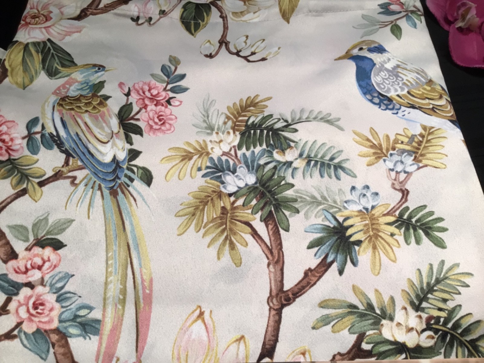 ENVOGUE window Curtain Panels 2 PC Set Floral & Birds 37 x 84” Drapes