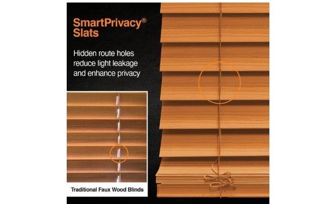 H D Chestnut Cordless Room Darkening 2.5 in. Premium Faux Wood 27 in. W x 72 in.