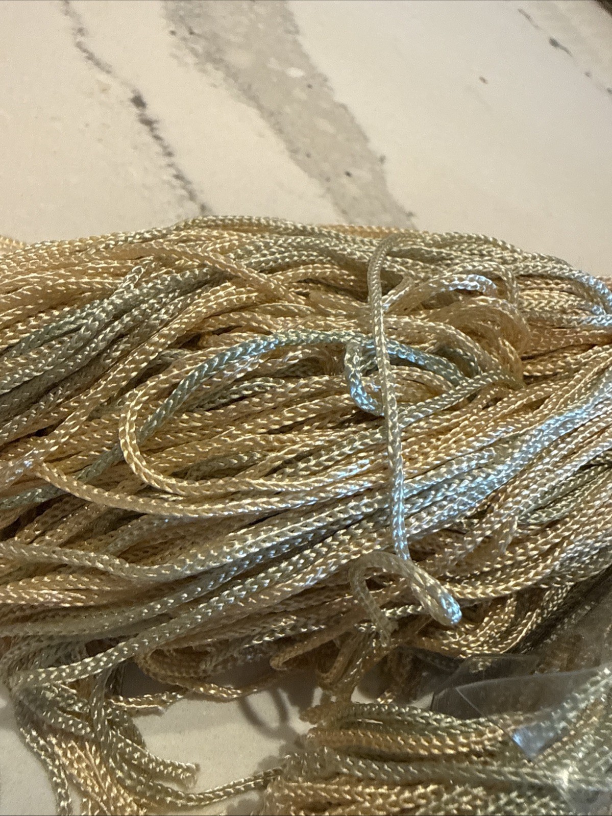 Curtain Window Treatment Tie Back SET Silky Beige Taupe Cream Rope Drapery