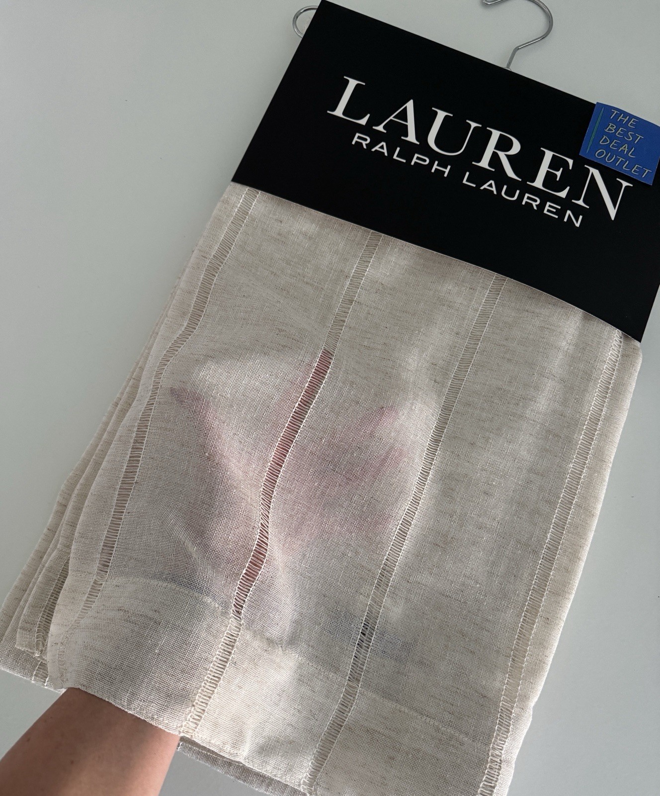 New Ralph Lauren Window Curtains 2 Panels Beige 54 x 108 Linen Hamilton Back Tab