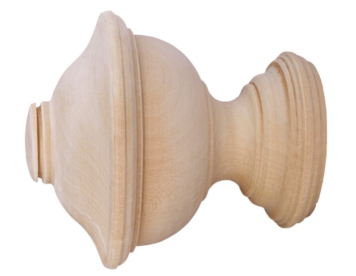 Kirsch Wood Trends 2″ Chaucer Finial 46807 091 Unfinished for use with 2″ Pole