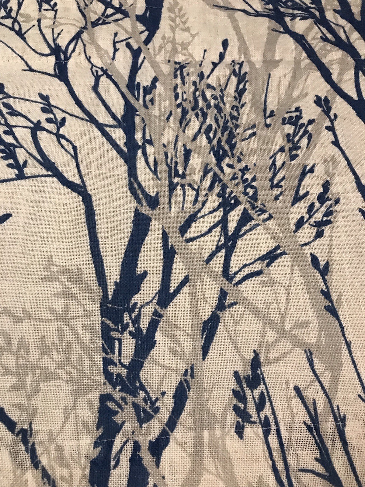 3 Tree Branch Drift Away Window Curtain Valances 52×20 Blue Gray Ivory Pristine
