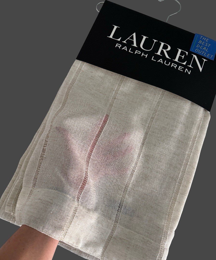 New Ralph Lauren Window Curtains 2 Panels Beige 54 x 108 Linen Hamilton Back Tab