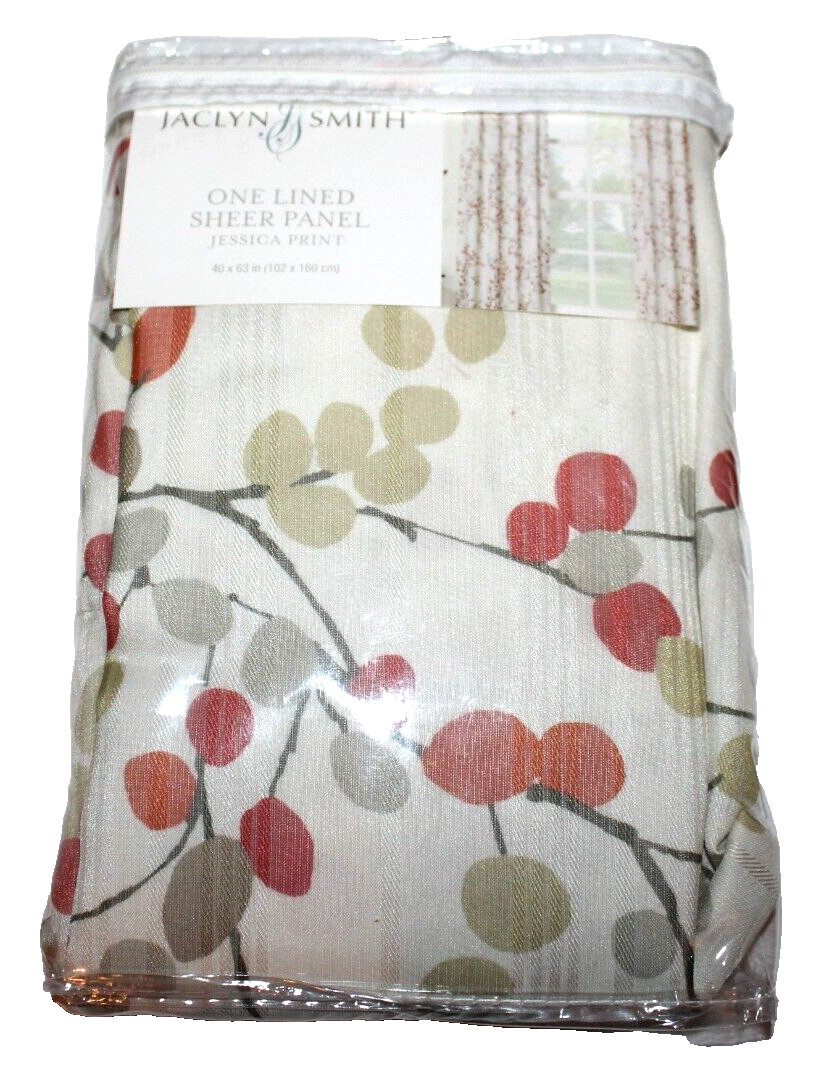 Jaclyn Smith One Lined Sheer Spice Blossom Panel – 40 x 63 in.