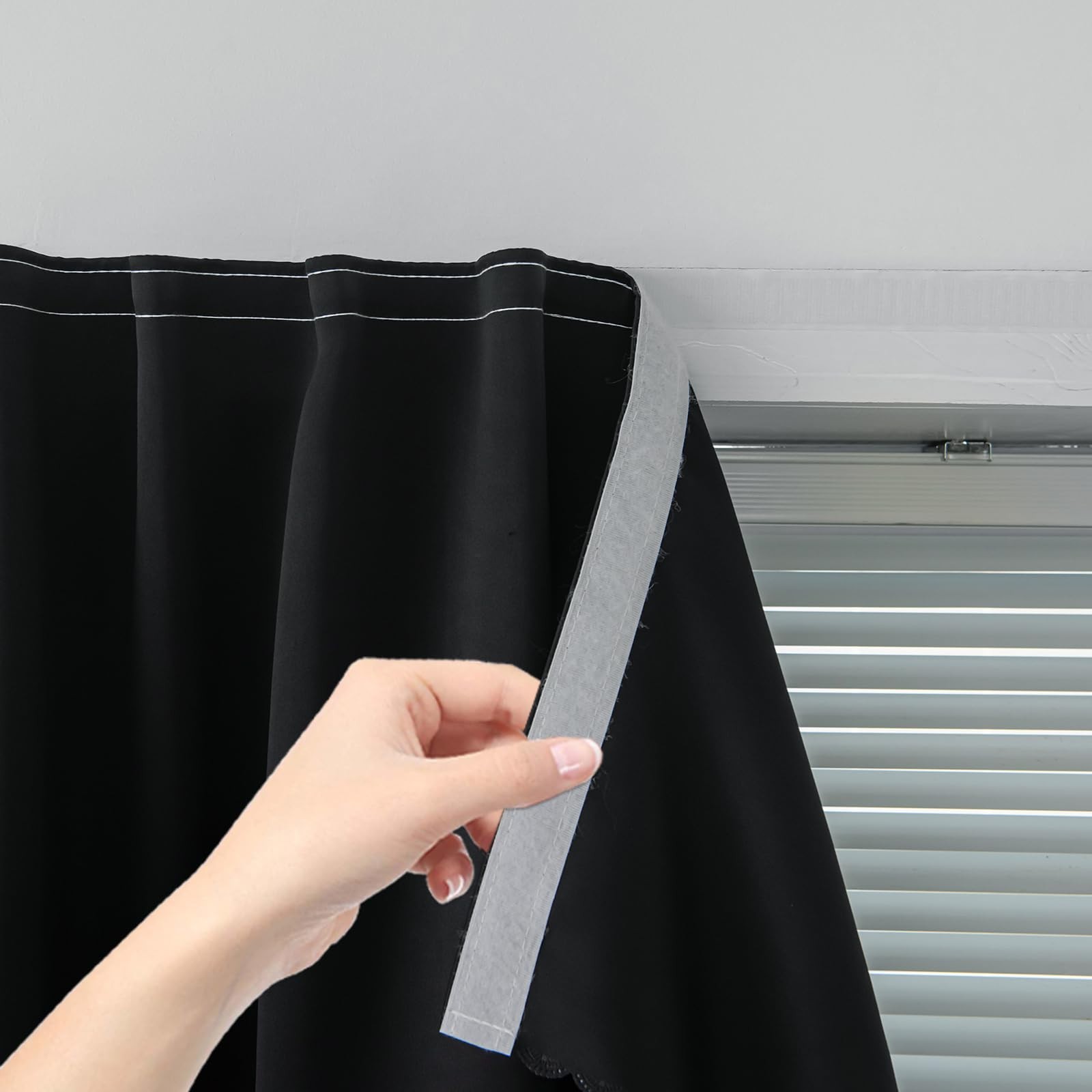 Adhesive Blackout Curtains Self Stick Shades Window Blinds Curtains No Rod Need