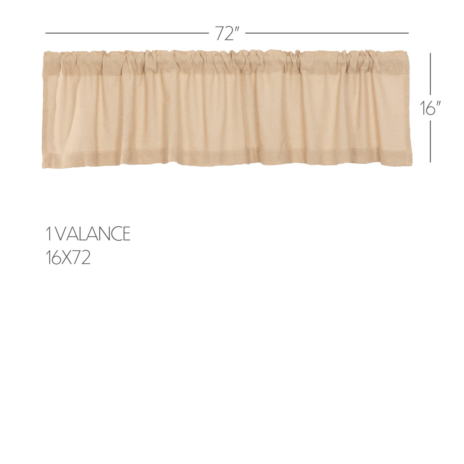 Burlap Vintage Vintage Tan Set (1 Valance 16×72 ; 2 Tier 24×36) VHC Brands