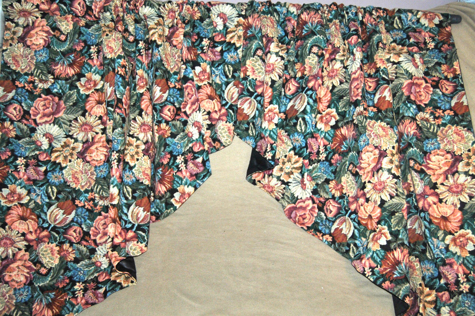 Vintage JC Penney 5 pc Kitchen Curtains 4 Panels 1 Valance Made in USA UNUSED!!