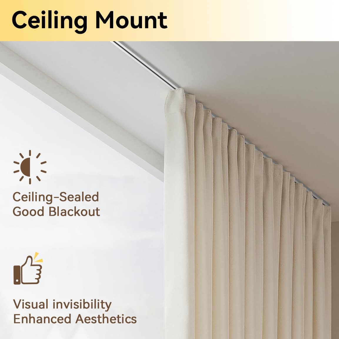 FELIDESIGN Curtain Track, Ceiling Track for Room 6ft – 9ft, white