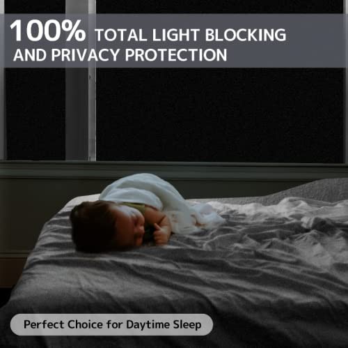 KESPEN Total Blackout Window Film 17.5 Inch X 6.5 Feet,