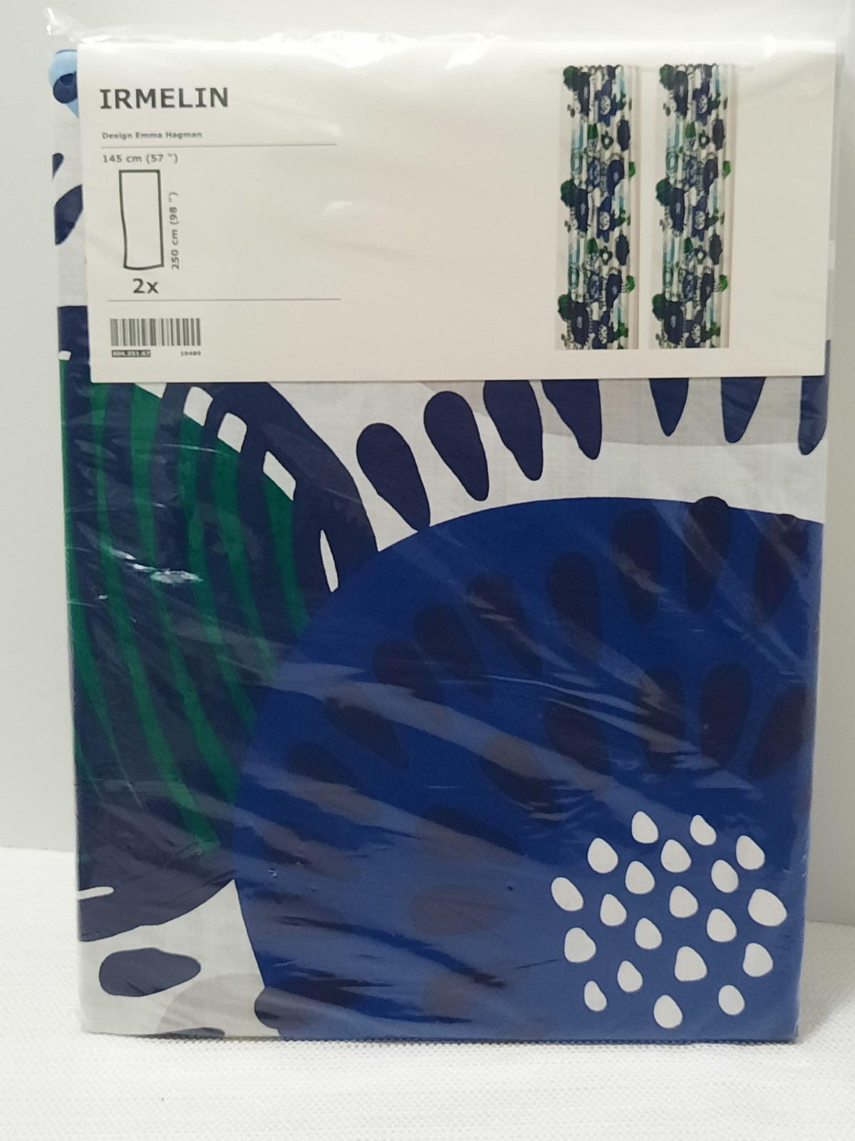 New IKEA IRMELIN Set of 2 Curtain Panels 57×98” Mod Floral Design by Emma Hagman