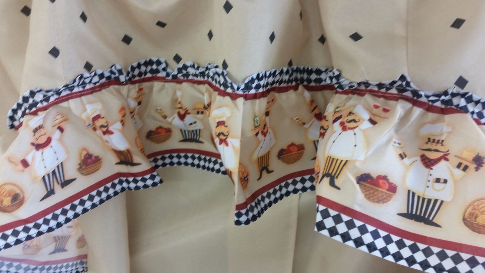 Kitchen Curtains Set: 2 Tiers (57″x36″) & Swag (57″x30″) CUCINA FAT CHEF, Achim