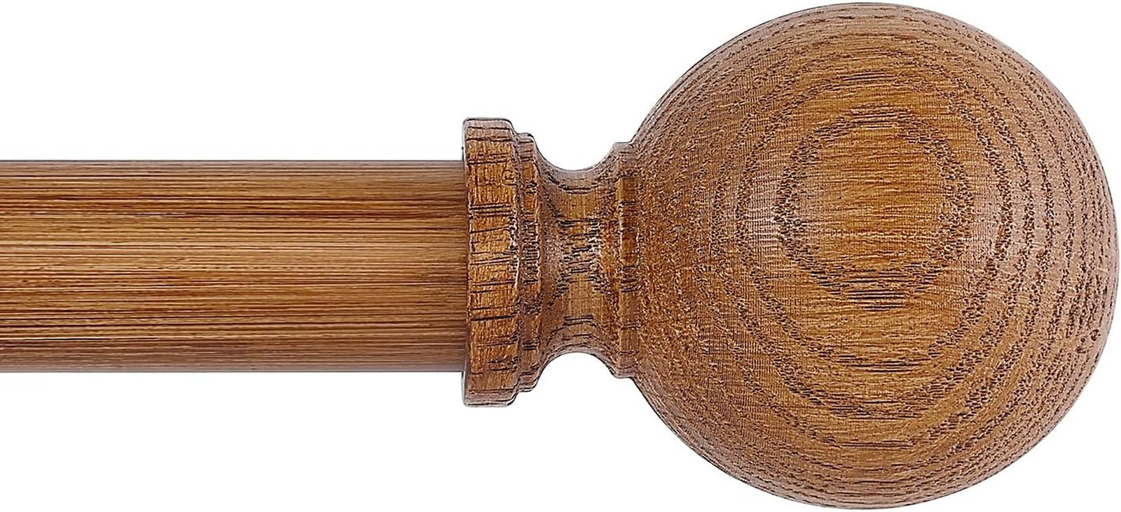 2 Pack Wood Curtain Rods for Windows 28 to 48 Inch,1 Inch Wood Grain Ball Adjust