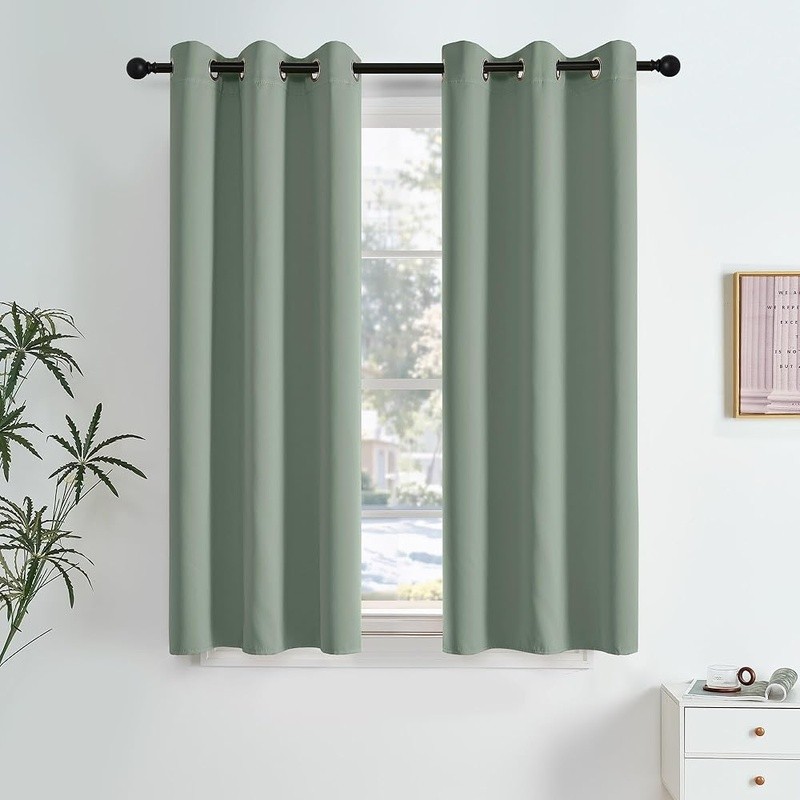 Blackout Curtains Grommet Top Thermal Insulated Noise Reducing Fabric Home New