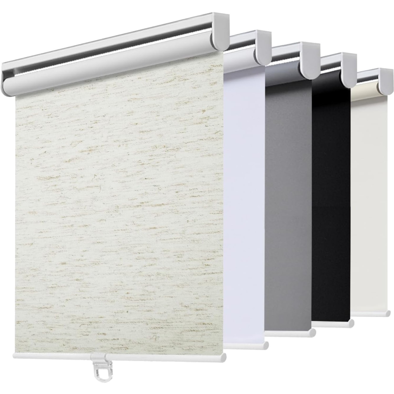 Blackout Roller Shades Linen Cream Room Darkening UV Protection Indoor Window