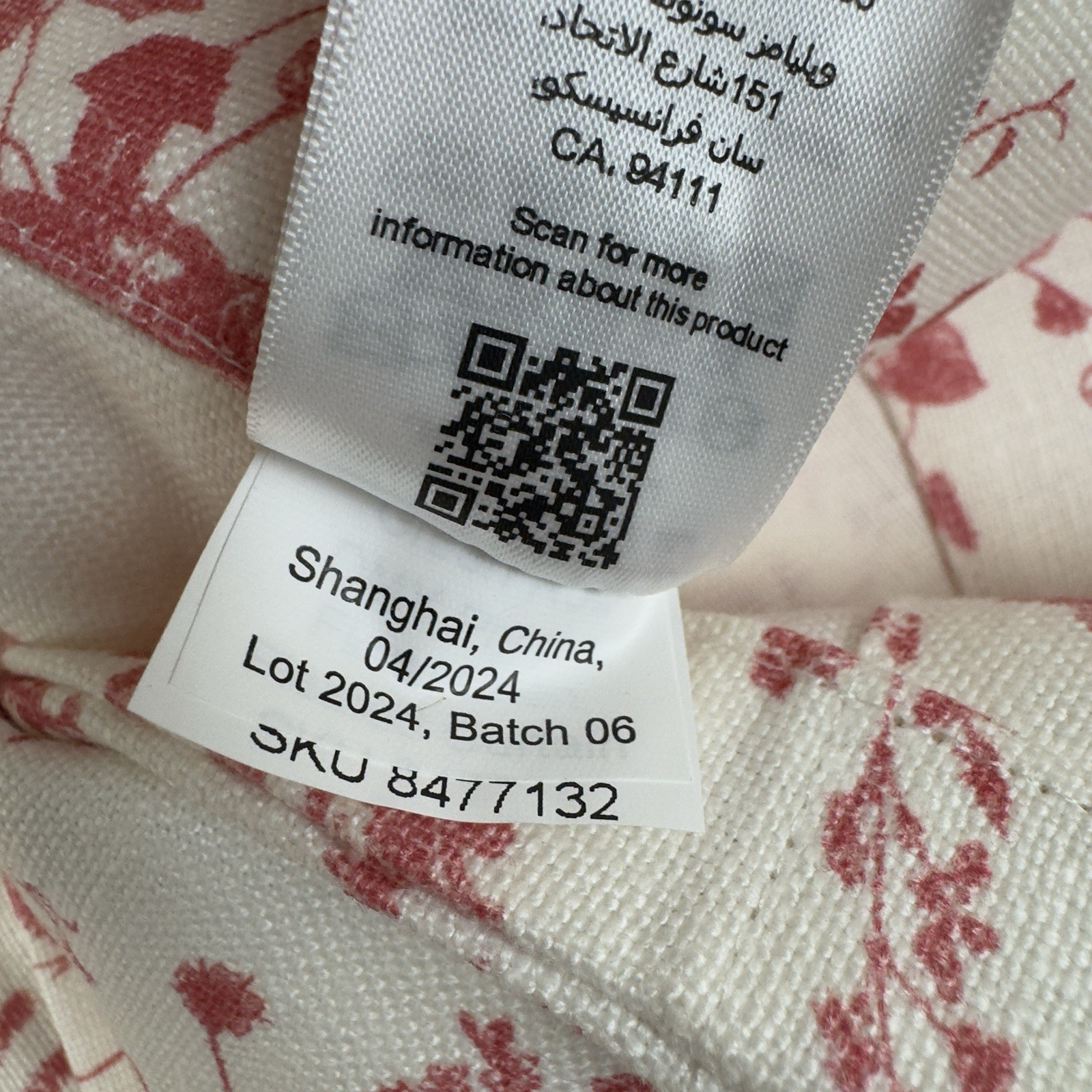 GreenRow Rosie Bloom Printed Linen Curtain Drape 50”x96” Unlined Pinch Pleated