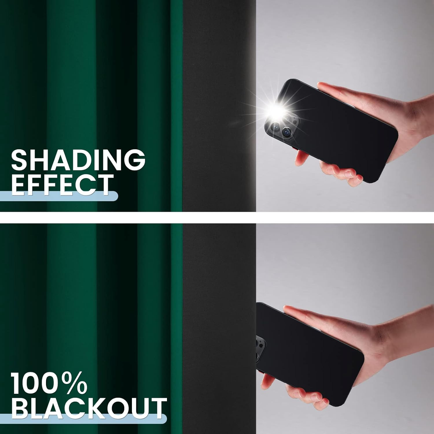 Dark Green 100% Blackout Curtains Room Darkening Living Room 84 | Curtains for B