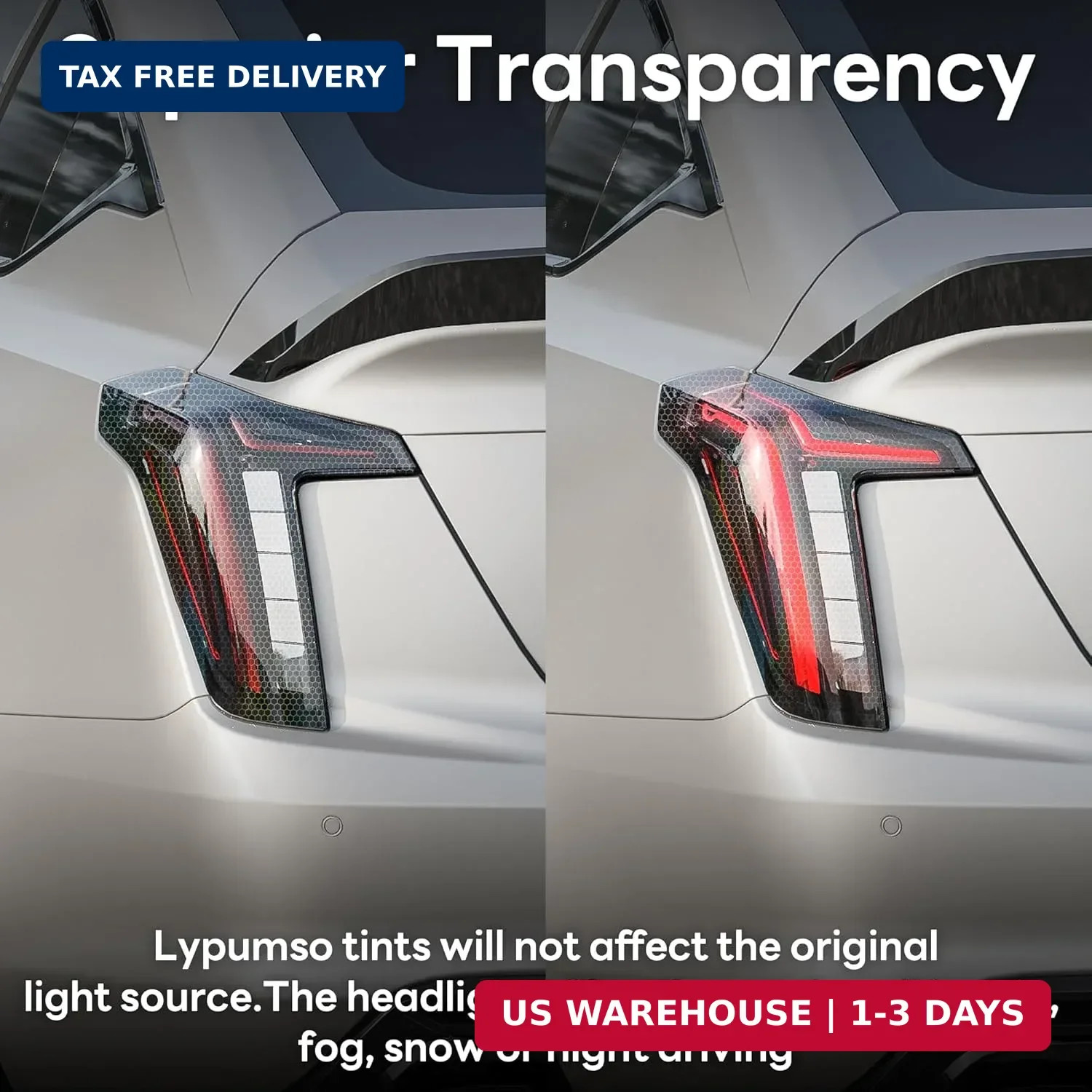 Lypumso Headlight Taillight Tint Film – 12 x 60 Inches Honeycomb Headlight Taill