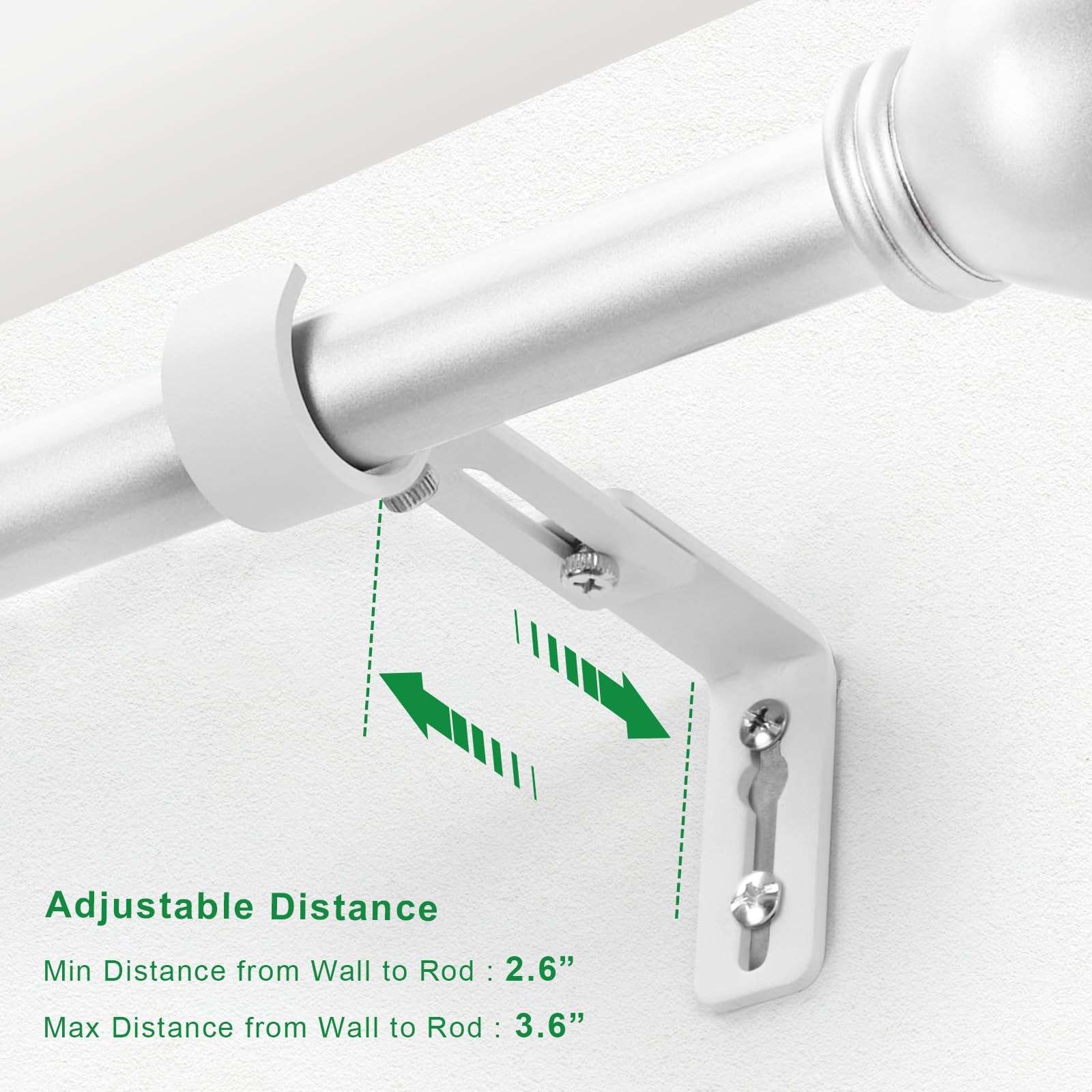 Curtain Rod Bracket Adjustable, Drapery Rod Holder Hooks Support Hangers for …