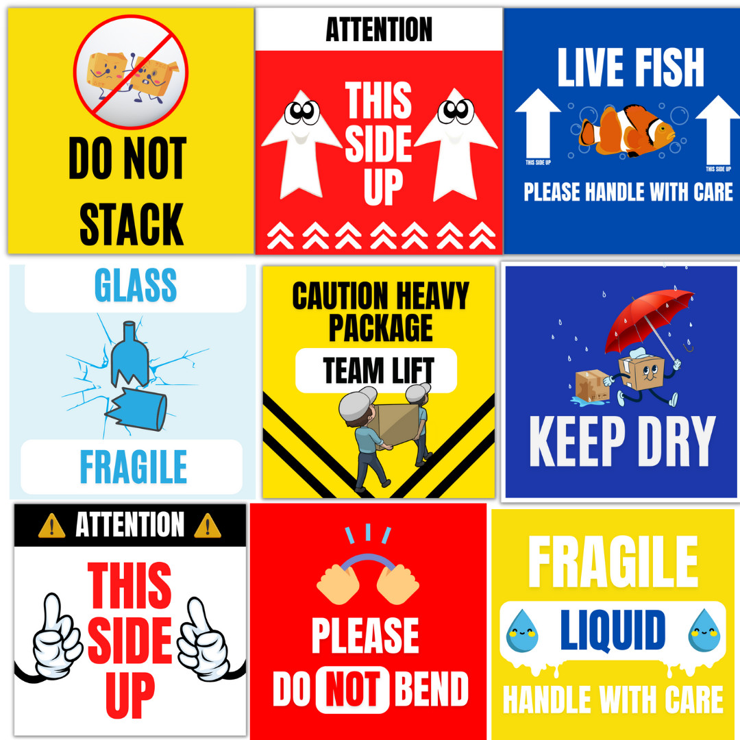 100 LABELS FRAGILE HANDLE WITH CARE Stickers Labels Mailing Shipping