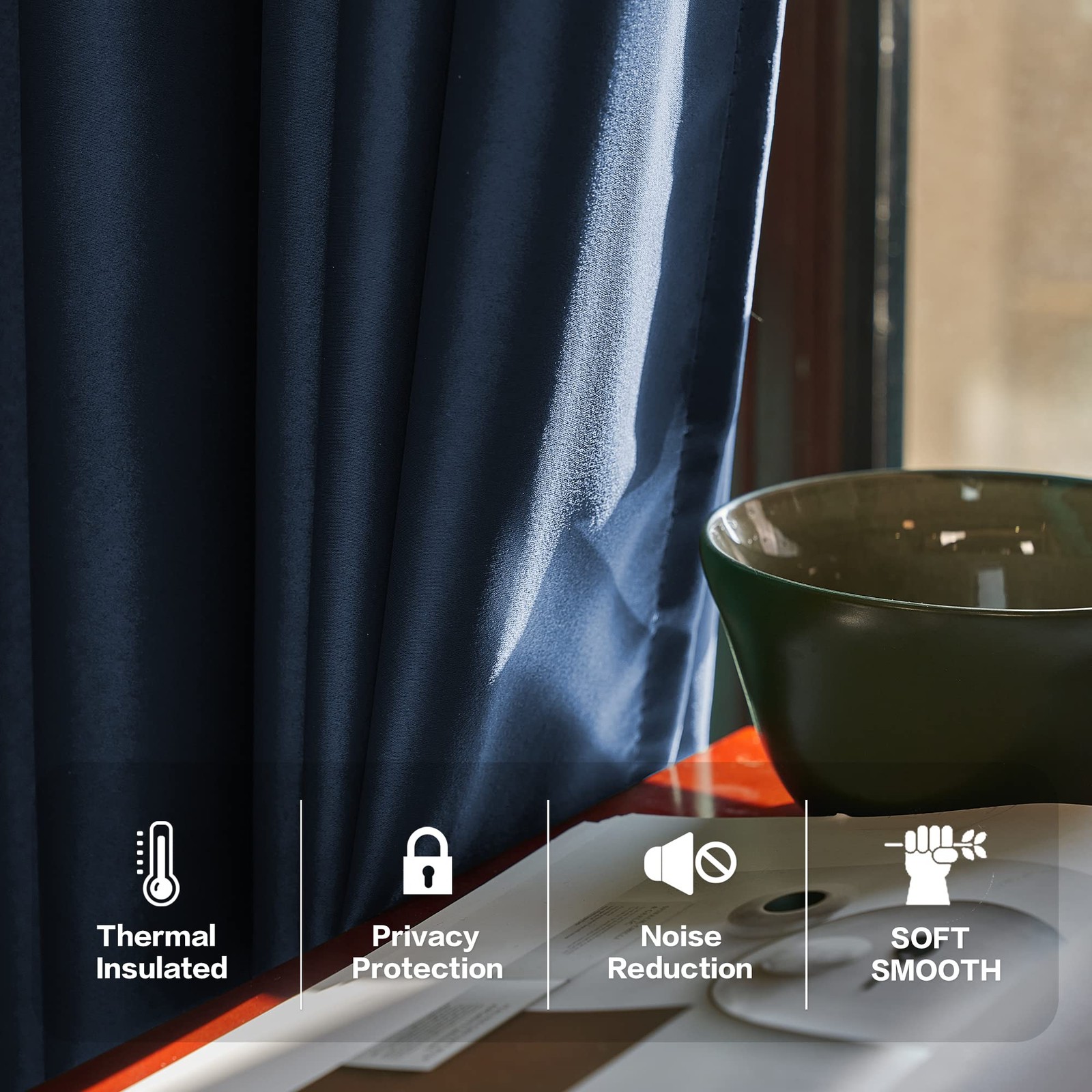 Huto Pinch Pleat Sunblock Blackout Curtain Thermal Insulated Room Darkening