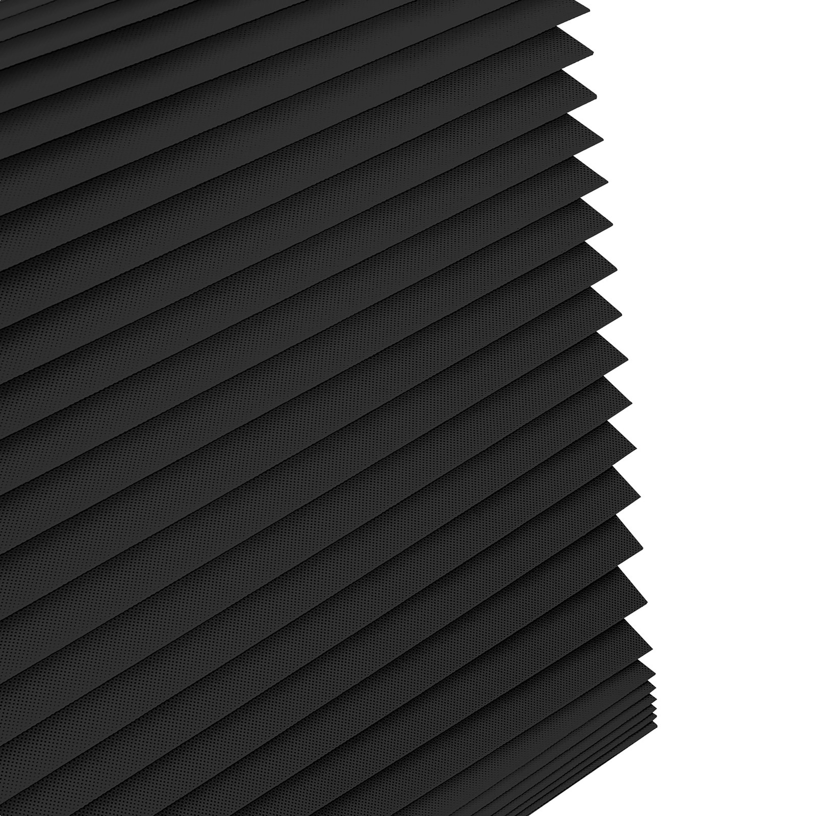 Light Filtering Pleated Non Woven Fabric Cordless Black Window Blinds 48″x72″
