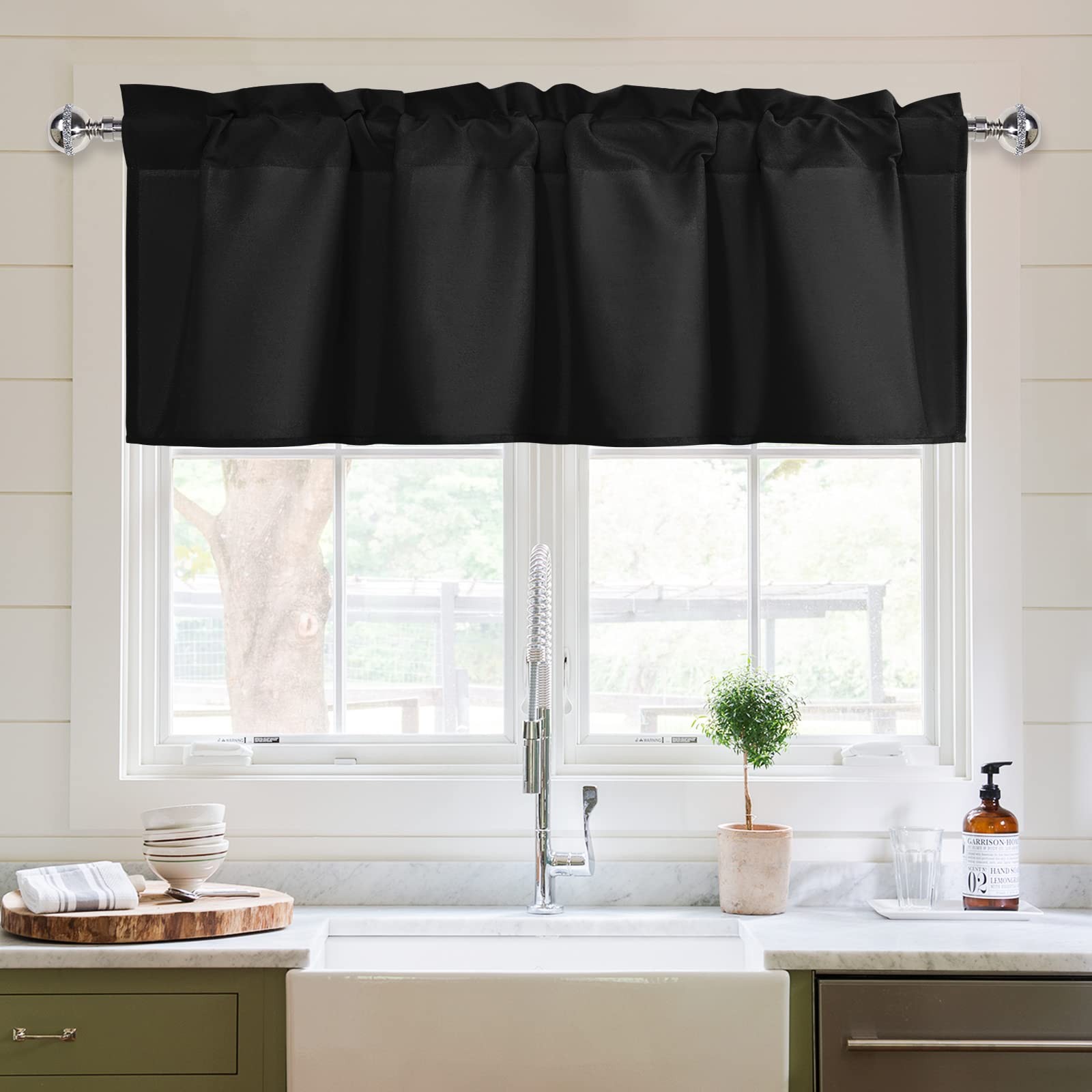 Kitchen Valances Curtains for Windows Living Room Bedroom Bathroom Toppers Fa…