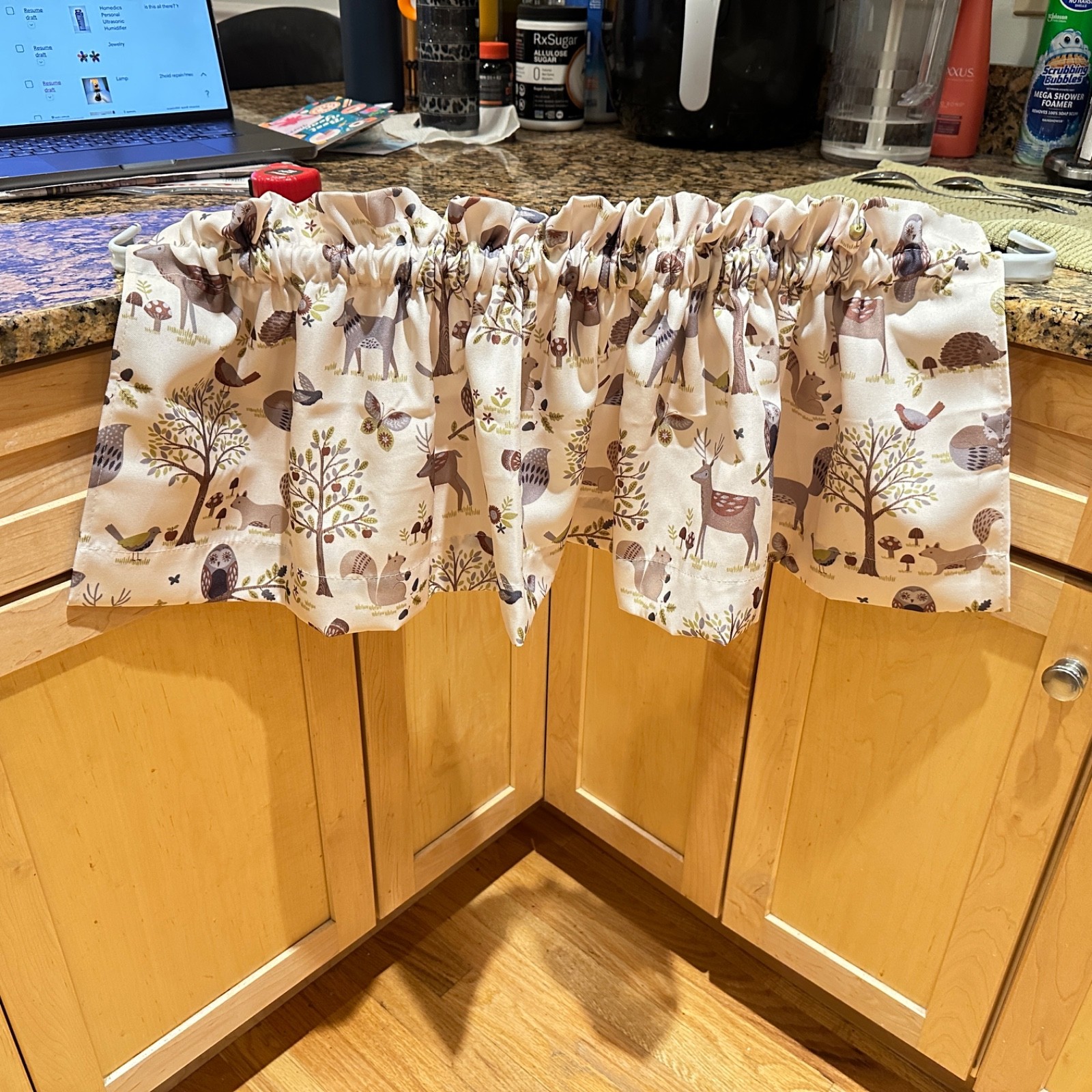 Handmade Woodland Scene Valances 1 1/4 Inch Rod Pocket, 56″ Wide x 13 1/2″ Long