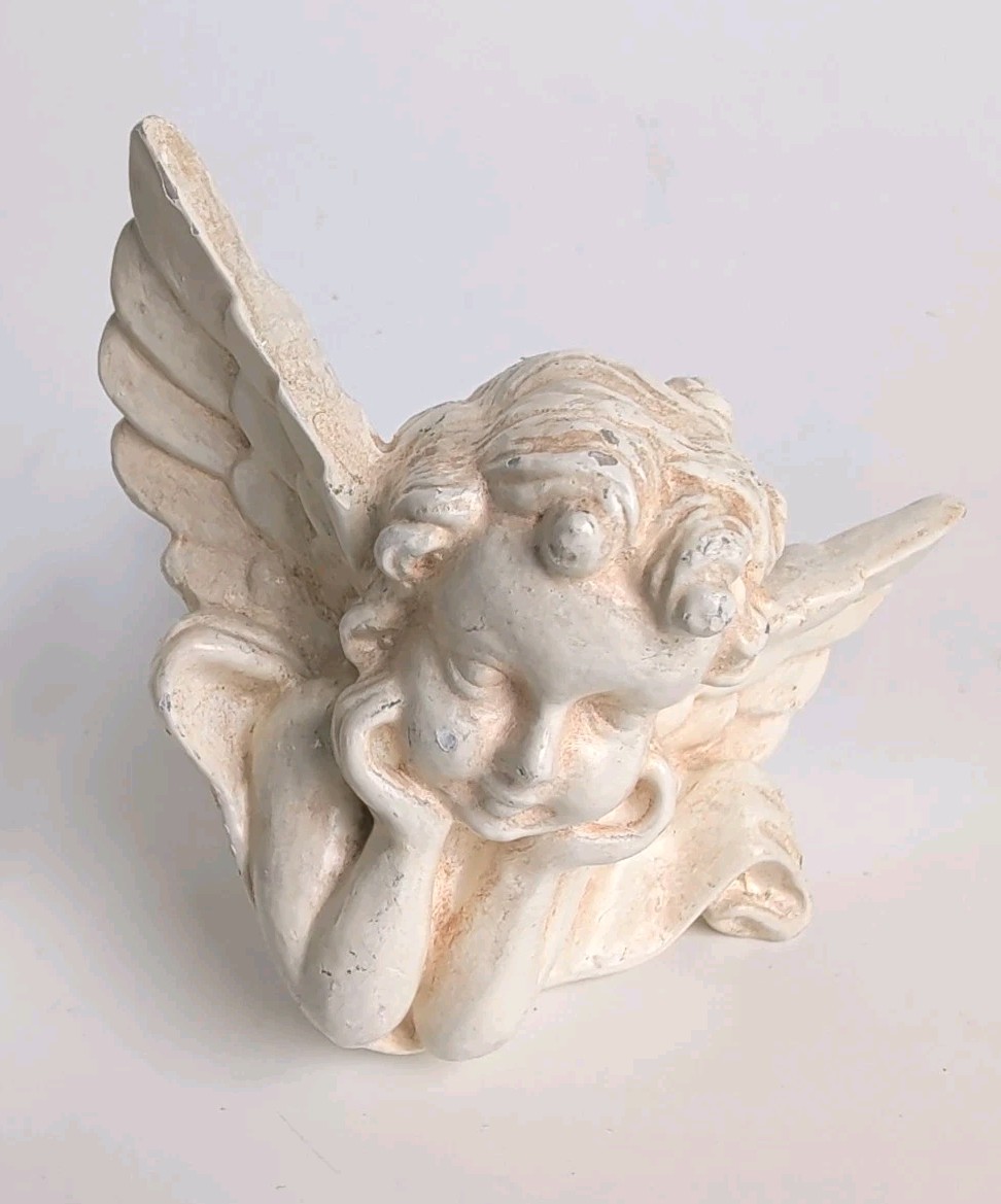 Vtg 5.75″Angel Cherub Curtain Hold Back Finial Door Handle Figurine Set of 2