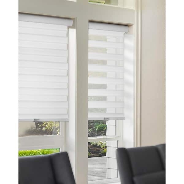 Chicology Cordless Light Filtering Dual Layer Zebra Roller Shade – Basic Arctic