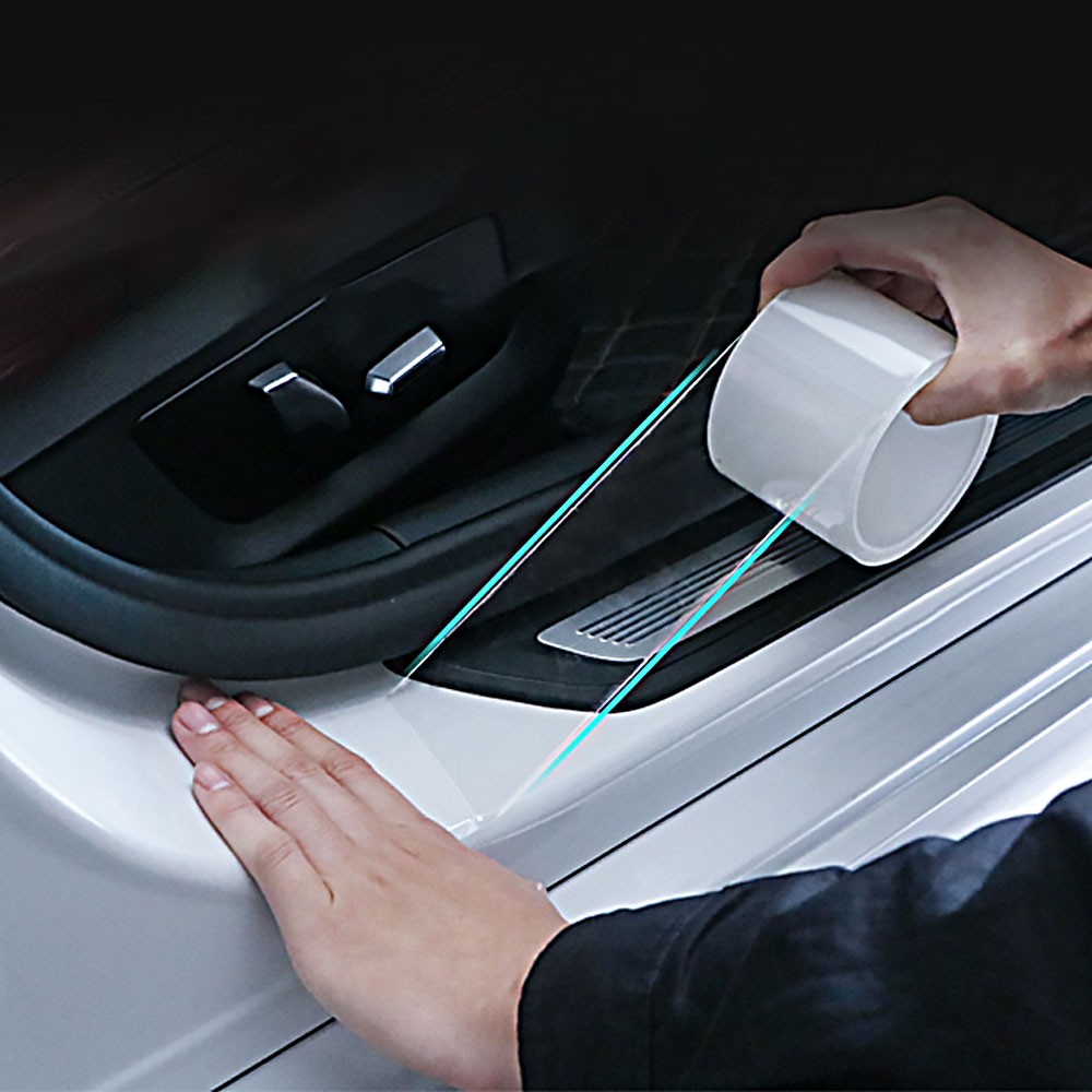 Car Door Sill Protector Edge Sticker Carbon Fiber Rubber Bumper Guard Strip JQ