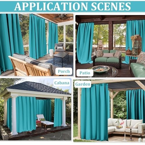Universal Replacement Privacy Curtains for 12’×16′ Gazebo – Waterproof 4-Panels