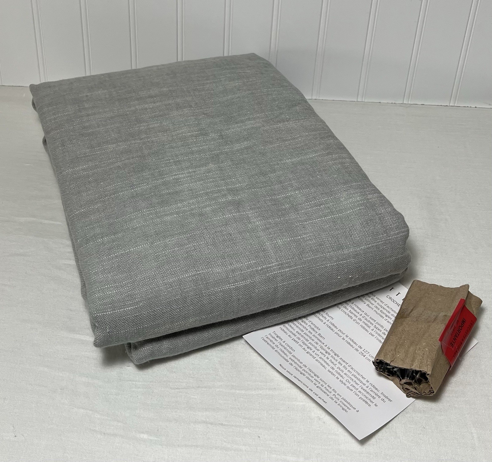 Pottery Barn Emery Linen Blackout Curtain 50″ W x 84″ L ~Mineral Blue