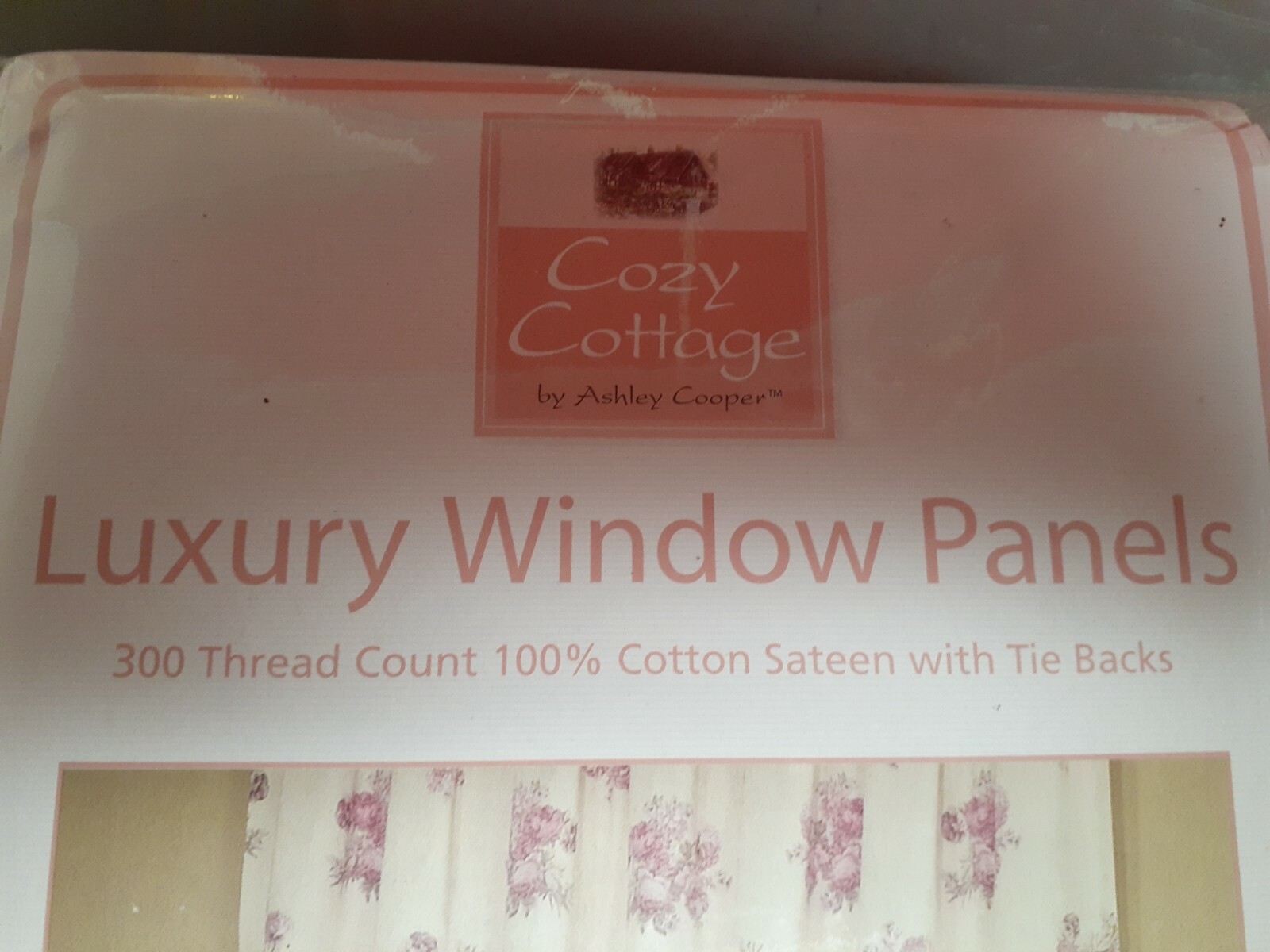 Cozy Cottage Timeless Roses-Lined Drapes & Valances-Boscov’s-PINK Sateen 84″
