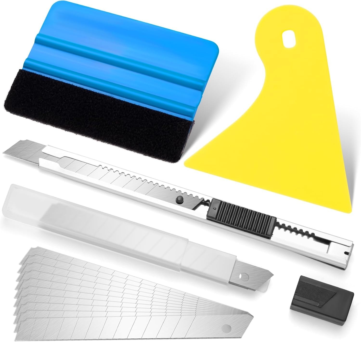 Vinyl Wrap Tool Kit for Car Window Tint Installation, 4″ Felt Edge Squeegee, …