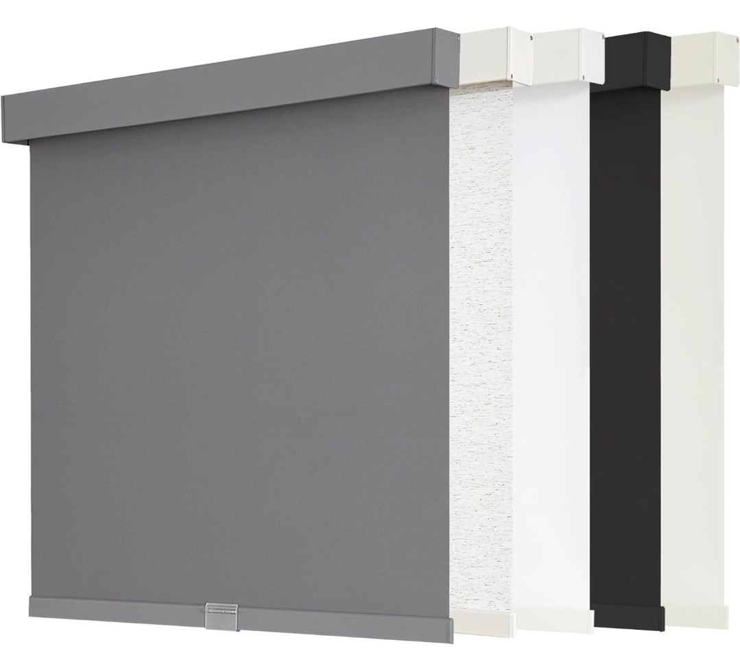 Cordless Blackout Roller Shade Gray Window Blind Thermal Insulated UV Blocking