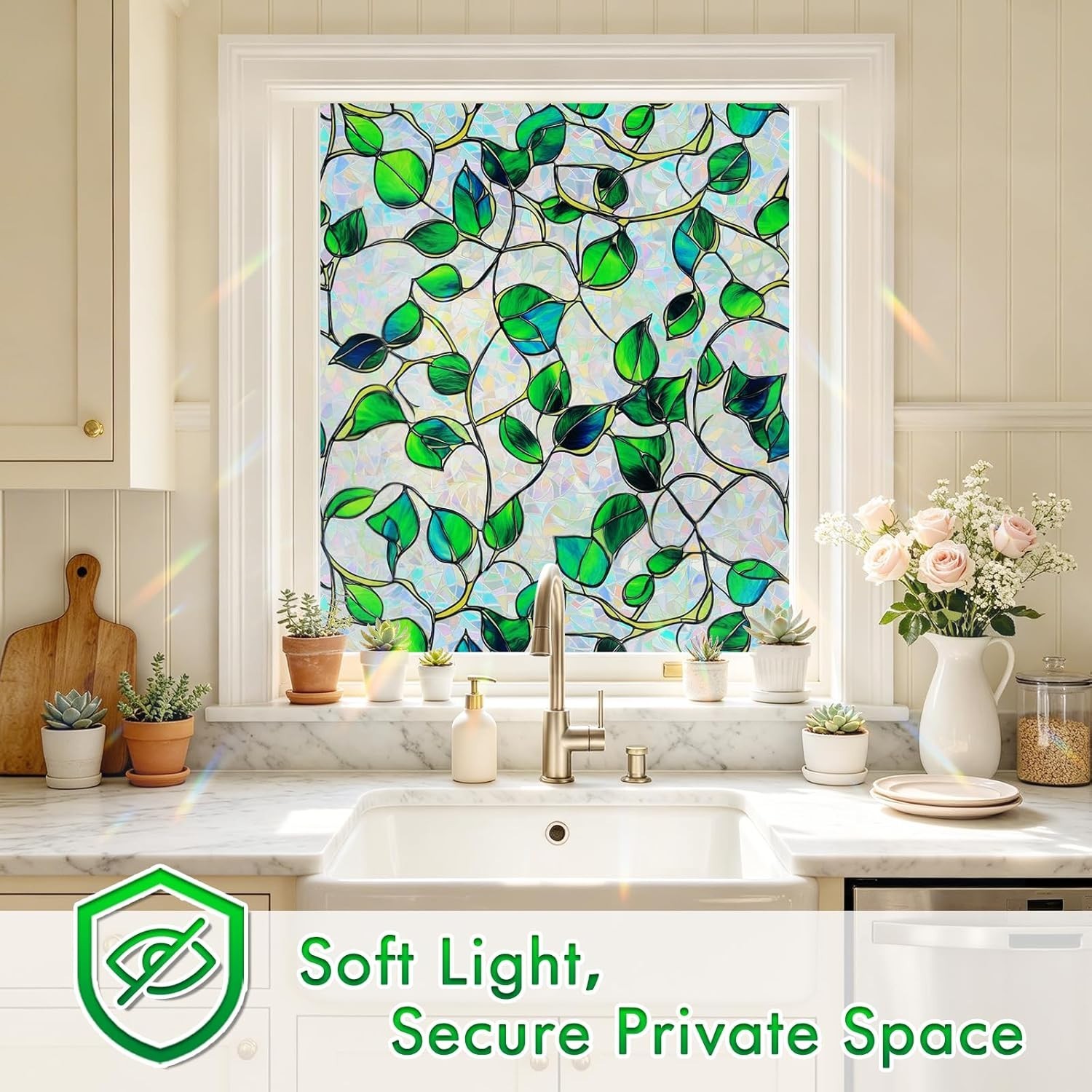 Rainbow Window Privacy Film,Heat Control,UV Blocking,Anti-Glare,Day & Night P…