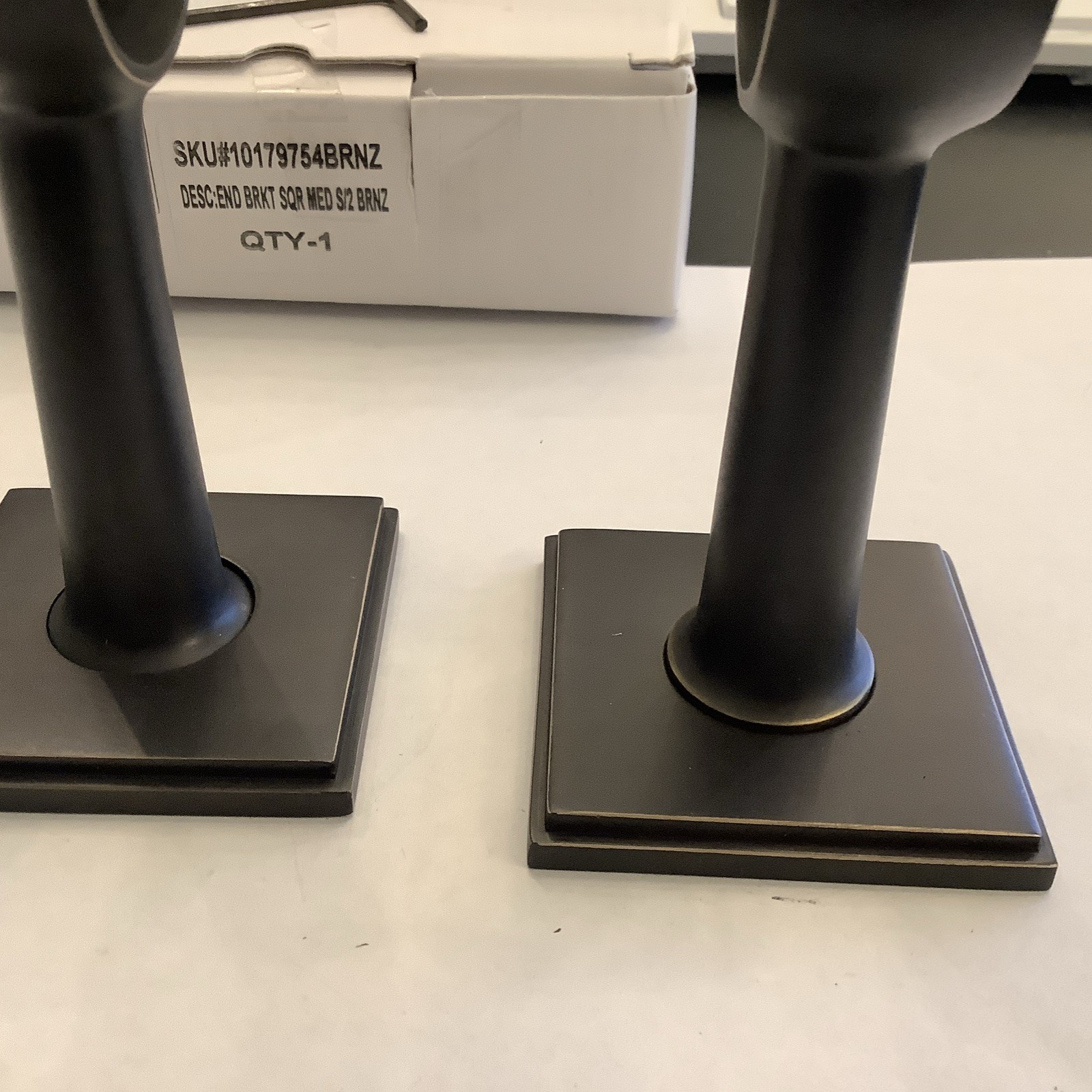 Restoration Hardware Easton Square End Brackets Bronze Medium- Pair