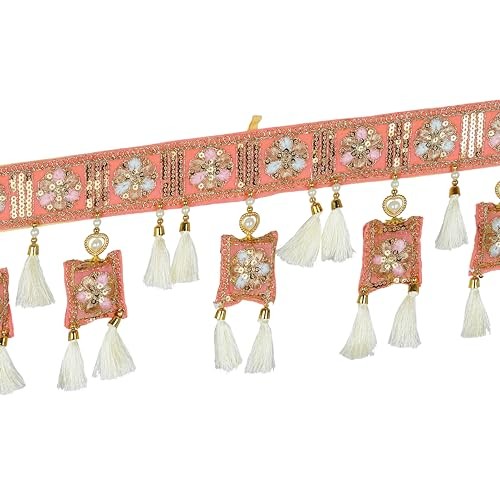 Artificial Toran Door Hanging Square Bandanwar Bead with Tassel Wall Hanging