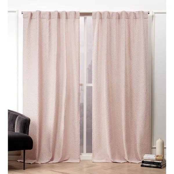 Nicole Miller Textured Hidden Tab Top Sheer Panels 1 Pair – 50X84 – Blush