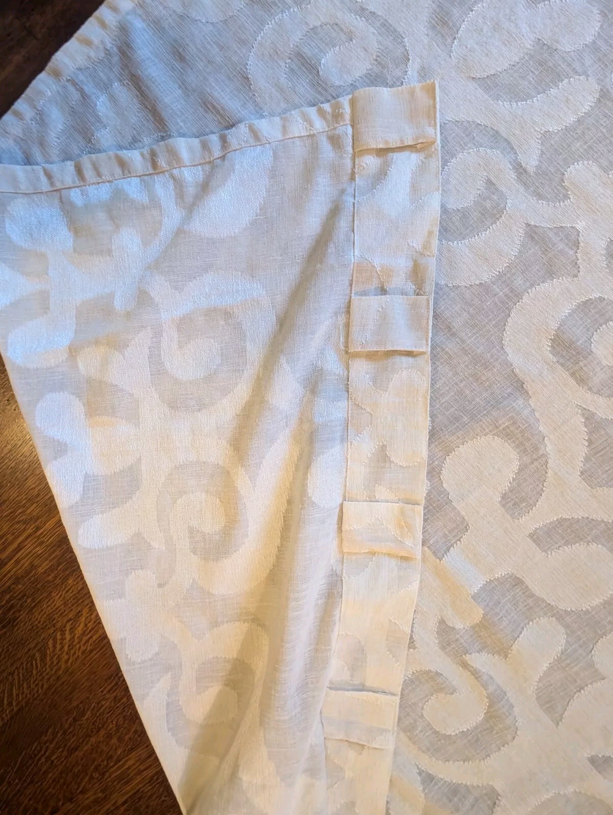 Wamsutta Beige Curtain Drape Panel Rod Pocket Pattern Is “Vintage” 50 X 91″