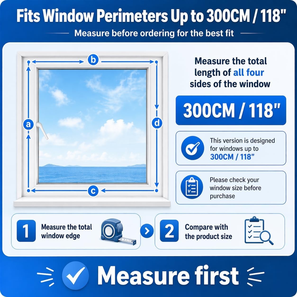 Portable AC Window Seal Kit for Casement & Crank Windows, 300CM/118″ No-Drill…